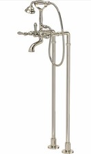 Rohl AKIT1401NLMPN Acqui Exposed Floor Mount Tub Filler w/ Handshower in Nickel