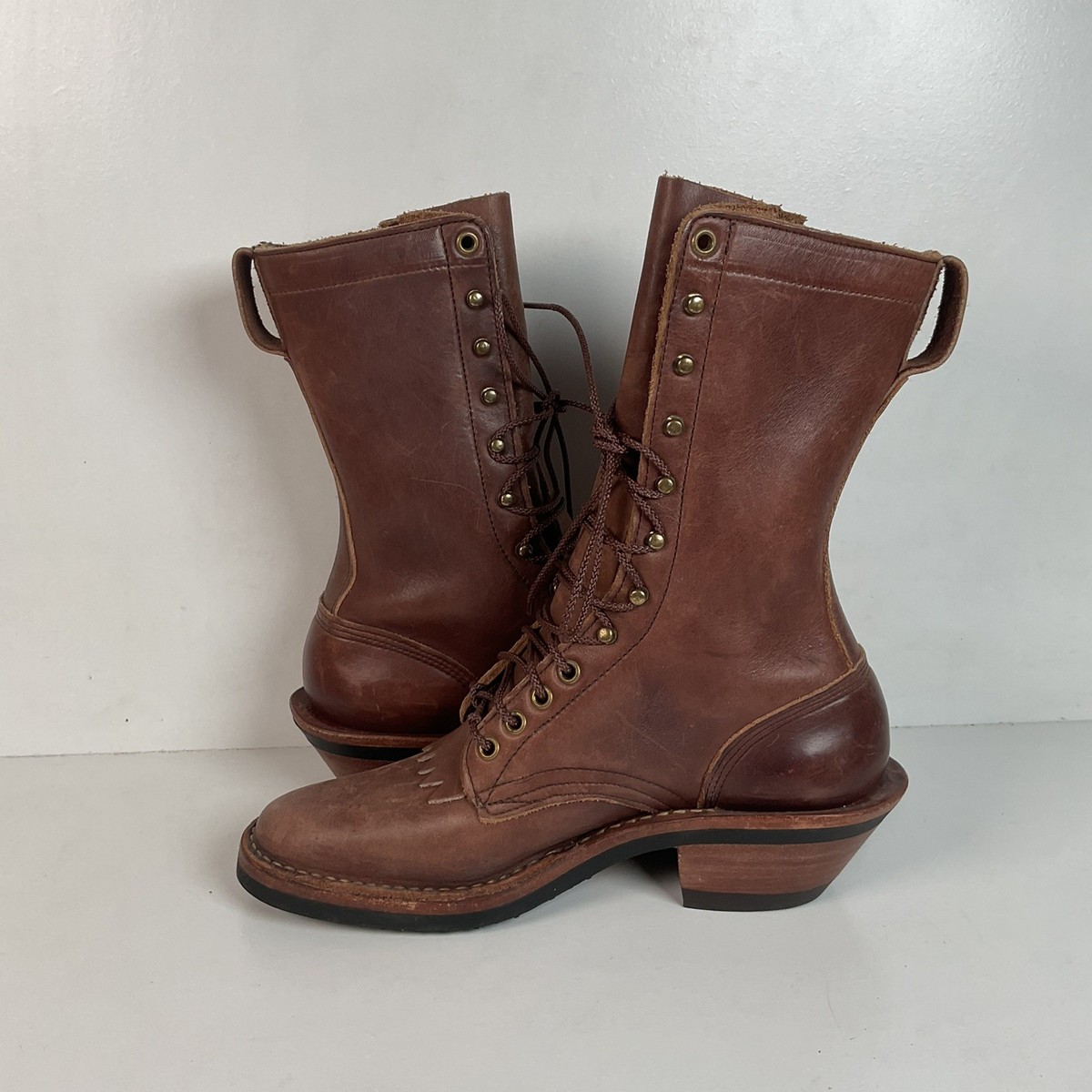 ハ*パ様 【HATHORN BOOT MFG.】LACE UP BOOTS 8E Hathorn Boot Mfg White's Brown Leather Packer Logger Style