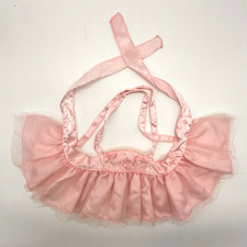 Build a Bear Rare Vintage Pink Pinafore Dress Pearl Lace Tulle Ballet Ballerina
