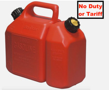 6 Liter 1.58Gal Gas Fuel Can and 2.5 Liter 0.59GAL Oil Can Combo, Red. Chainsaw