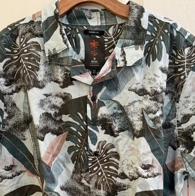 Roark MensYiling Gonzo Blue Floral Button Up Shirt Size XL NWT