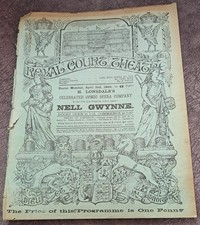 1888 Royal Court Theatre Liverpool programme Nell Gwynne Comic Opera Planquette