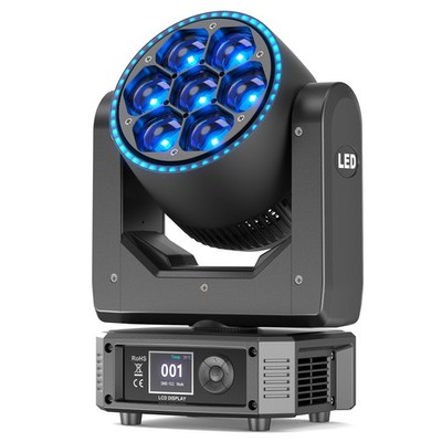 7X50W LED Zoom Moving Head Stage Lights RGBW Wash Bee Eye Lighting Party DMX