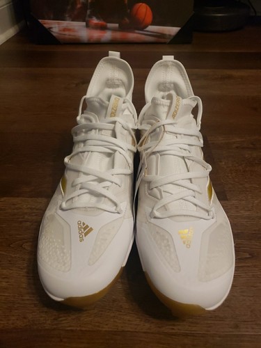 Sz 11.5 Adidas ADIZERO Afterburner NMV TPU Baseball Cleats Men White Gold GZ6513 - Picture 9 of 10