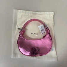 BY FAR - Mini Soho Metallic Leather Shoulder Bag In Fuchsia