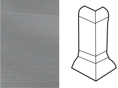 Außenecke für Sockelleiste Profil SKL 22-50 Edelstahl-Optik