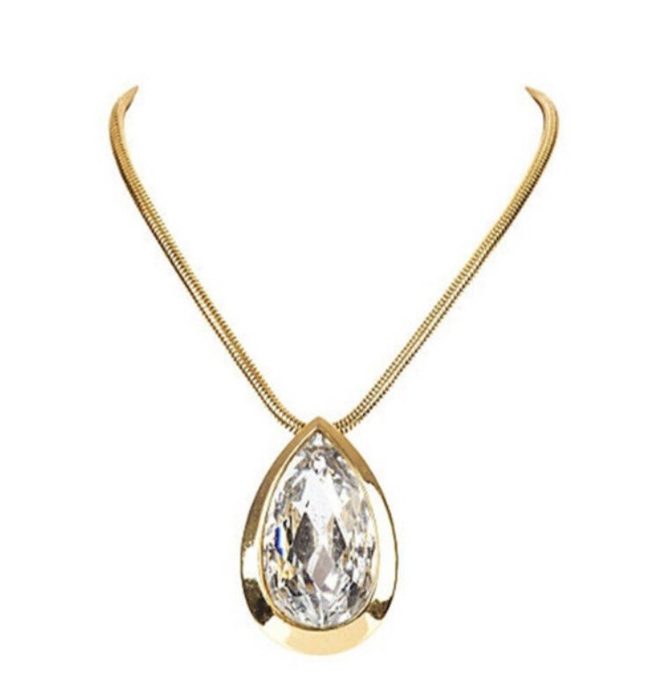 Lanvin Tear Drop Statement Rhinestone Necklace - image 1