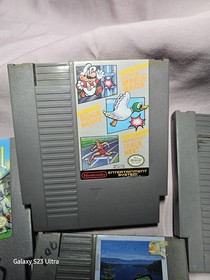 NES Game Lot of 4: Super Mario Bros Duck Hunt Track Meet + Black Bass + More