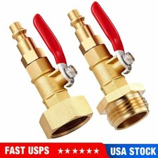 RV Winterize Blowout Adapter W Ball Valve 1/4" Male Quick Connect Internal Outer