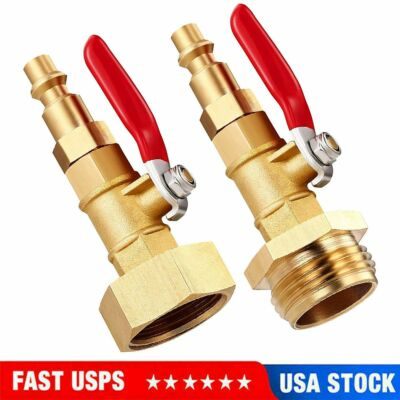 #ad #ad RV Winterize Blowout Adapter W Ball Valve 1 4quot; Male Quick Connect Internal Outer $9.09
