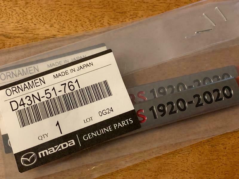 Mazda CX-3 CX-5 CX-8 100th Anniversary Rear Ornament Badge 2 QTY