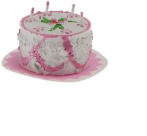 Dollhouse Miniatures 1:12 Scale Pink Birthday Cake #IM65105