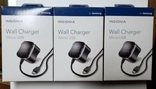 NIB Lot 3 Insignia Micro USB With C Adapters Wall Charger 3.3 ft 12 Watts 2.4A