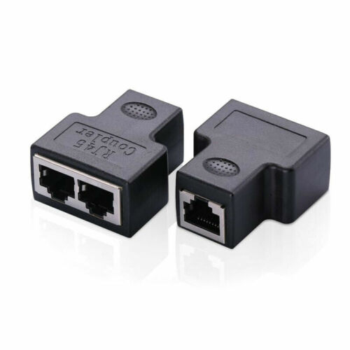 RJ45 Splitter Adapter Lan Network Internet Cable 1-2 Way Dual Connector Plug - Picture 3 of 4