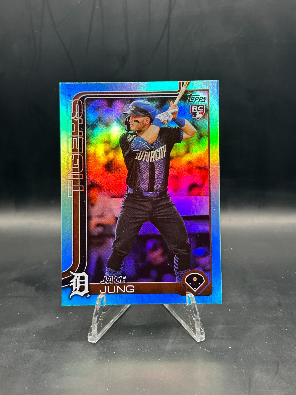 Jace Jung 2025 Topps Series 1 Aqua Foil #80 RC-Detroit Tigers Aqua SP