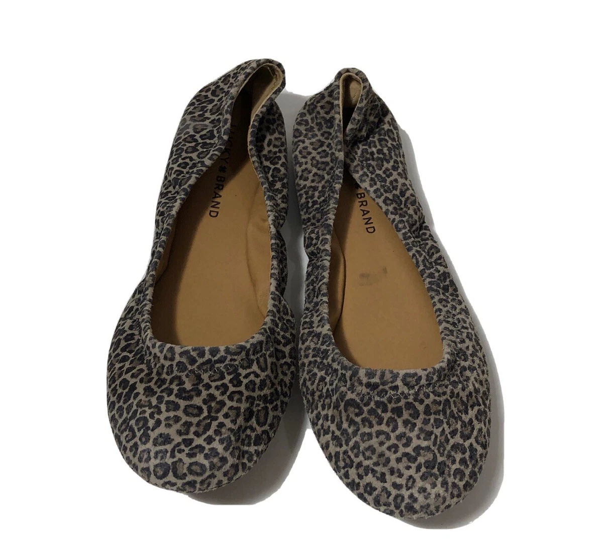 Lucky Brand Leopard Suede Flats. Size 8.5.