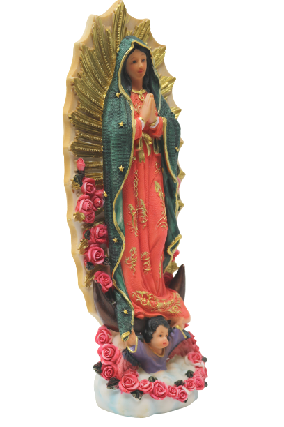 Statue Vierge De Guadalupe En Acrylique - 30 X 17 Cm - Décoration Maison Et Jardin - 3