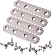 4pcs 3 inches Stainless Steel Flat Mending Repair Plate Bracket Connector Fix...