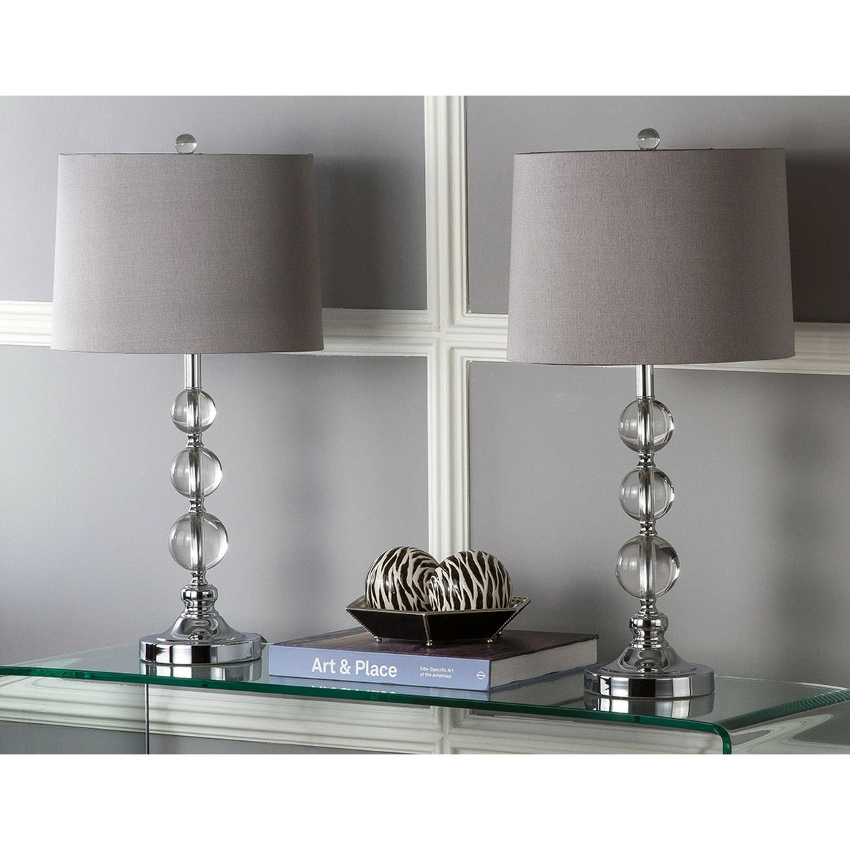 Grey lamp sale shades with crystals