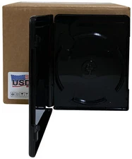 USDISC Blu-ray Cases Standard 12mm, Single 1 Disc (Glossy Black) Lot