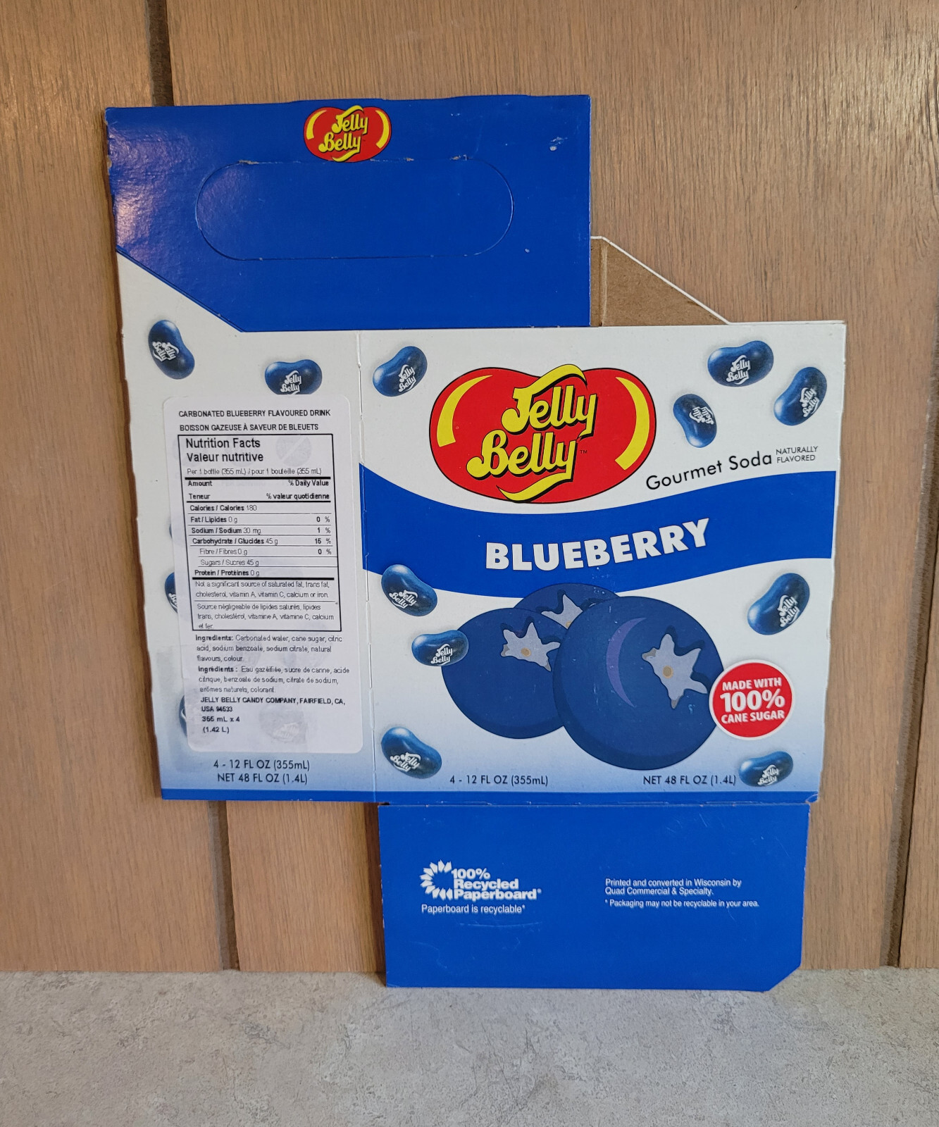 JELLY BELLY SODA Lot of 2 discontinued Cardboard 6pack Cases Box