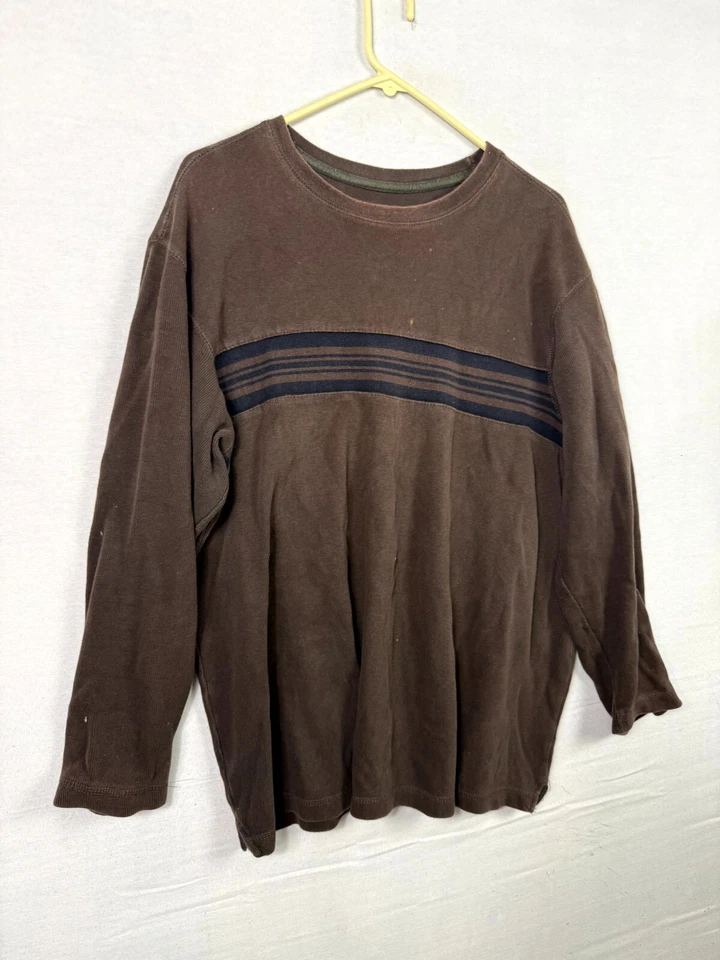 Covington Shirt Mens XL ( 46-48 ) Brown Crew Neck Long Sleeve Pullover Trendy - Image 4 of 4