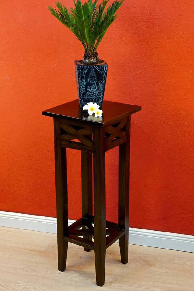 Wooden Side Table Solid Wood Table Mahogany Colonial Style Flower Stand Retro - Image 2 of 4