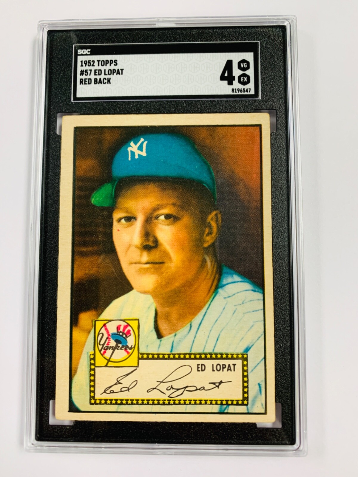 1952 TOPPS ED LOPAT #57 SGC 4 EG EX GRADED YANKEES