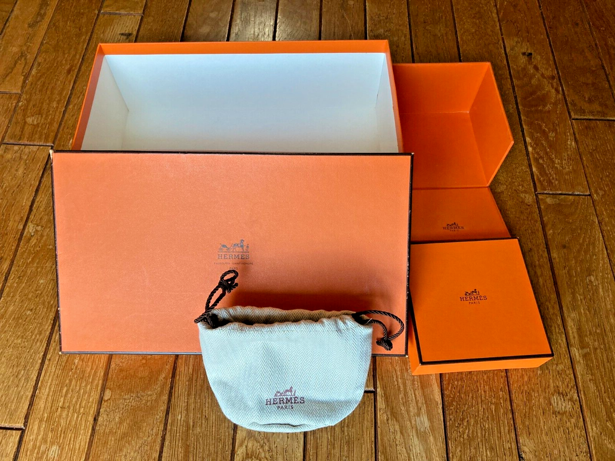 Authentic HERMES 2 Empty Gift Box & Pouch #d01 | eBay