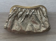 Vintage WHITING DAVIS GOLD MESH EVENING BAG , CLUTCH PURSE