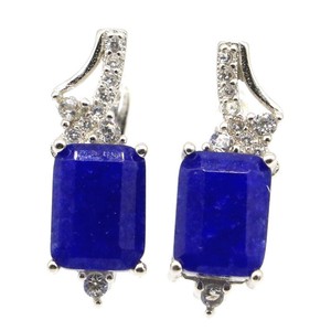 17x6mm-3-3g-Real-Blue-Sapphire-CZ-For-Ladies-925-Solid-Sterling-Silver-Earrings