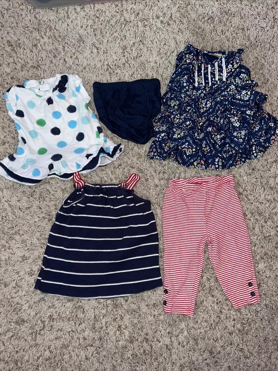 Lot 5 Preowned Baby Girl Clothes 6 Months Carters Oshkosh eBay