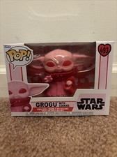 Funko Pop! Vinilo: Star Wars - Grogu con galletas (rosa) #493