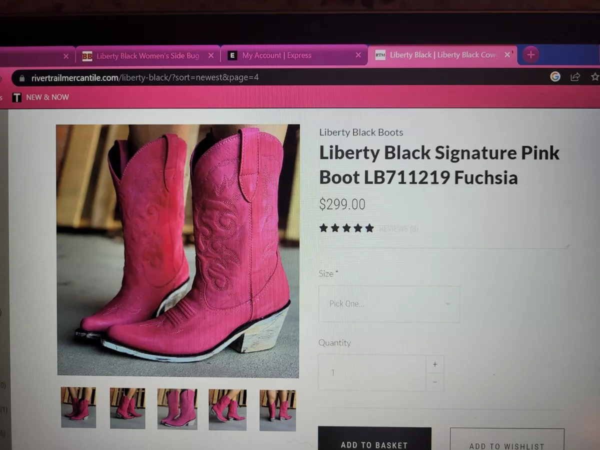 LIBERTY BLACK FUSCHIA PINK BOOTS SIZE 9 BRAND NEW eBay