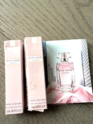 2 Elie Saab Le Parfum Rose Couture Eau De Toillette   0.03 oz each Set NIB