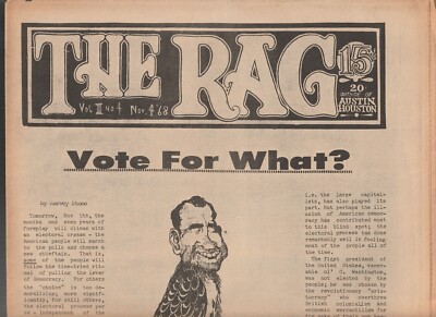Underground Newspaper , THE RAG , AUSTIN TEXAS ,Social History ,NOV 4 , 1968