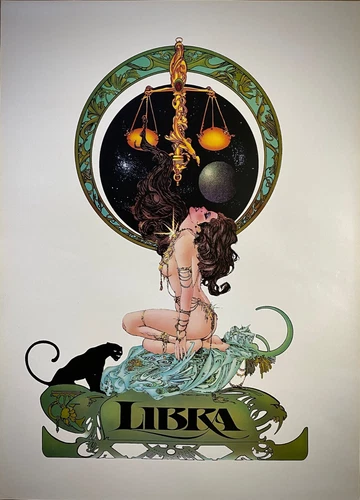 ESTEBAN MAROTO-Original Poster Lithograph-Zodiac Sign-Balance-Pound-'70-