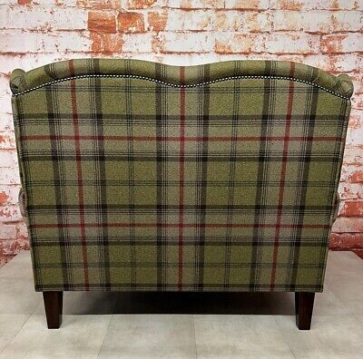 Buy Wing Back Queen Anne Cottage Two Seat Sofa Balmoral Hunter Tartan Fabric