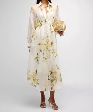 New ZIMMERMANN Harmony Floral Print Midi Dress AU1 S