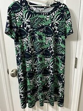 Mary Square Boutique Floral Shift Dress Green/Navy 26260 Havana Size XS WACL-1