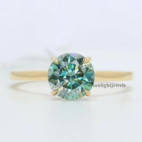2 Ct Natural Greenish Blue Diamond Solitaire Stud Earrings In 925 Sterling Silver - EGS Certified