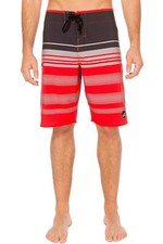 Silwave Men's DuraFit Stretch Stripe Boardshort neon red 31x21