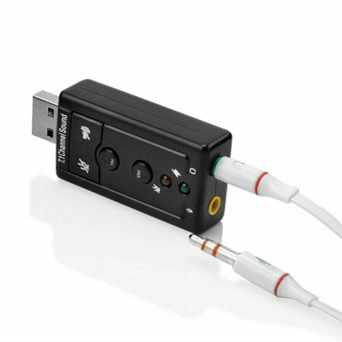 USB 2.0 External 7.1 Channel 3D Virtual Audio Sound Card Mic Adapter Laptop PC - Picture 3 of 6