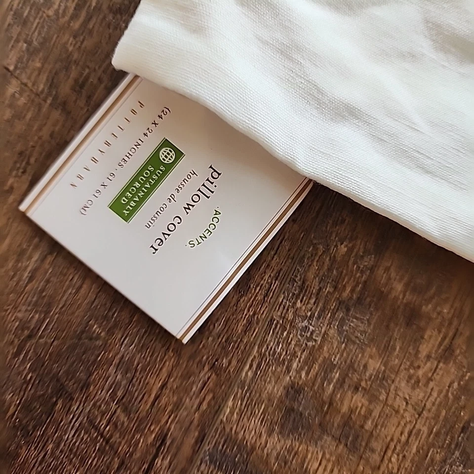 Pottery Barn Cloverly Embroidered Pom Pom Pillow Cover 24x24 - Image 4 of 4