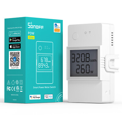 SONOFF Smart Switch,Power Meter, 20A WiFi Smart Switch, LCD Digital Energy Meter