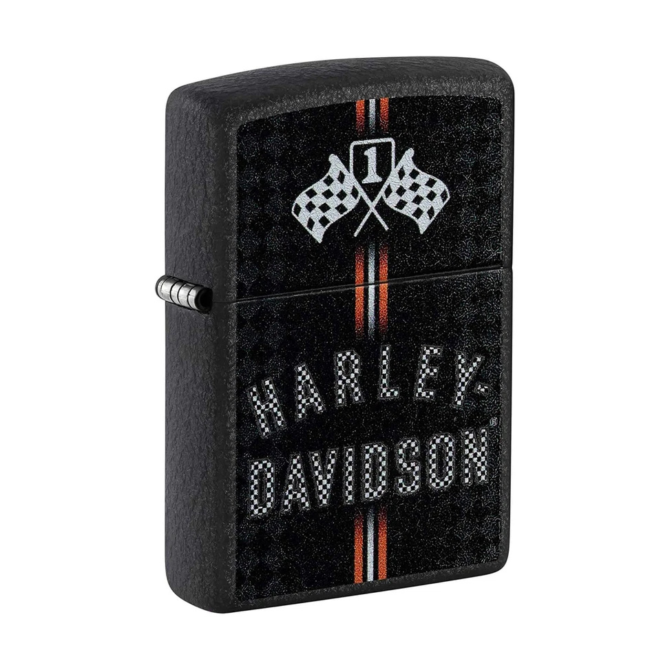 Zippo Pocket Lighter Harley Davidson Flags Design Genuine Windproof Metal 48558