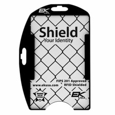 Black Shielded RFID Blocking 2 TWIC / CAC Card Holder by EK USA 10916 