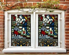 3D Horse Man A221 Window Film Print Sticker Cling Stained Glass UV Zoe