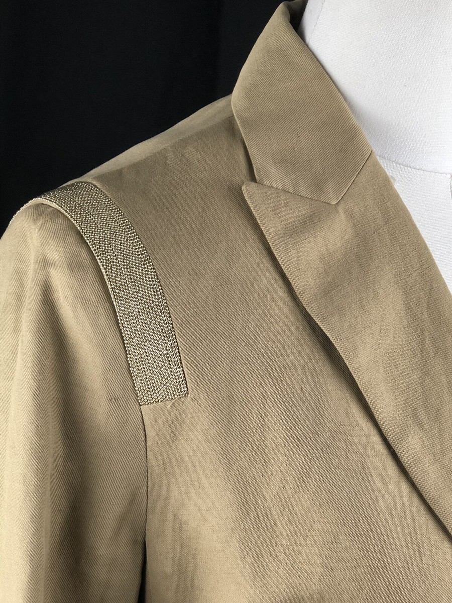 $3595 New Brunello Cucinelli Womens Jacket Blazer Top Beige