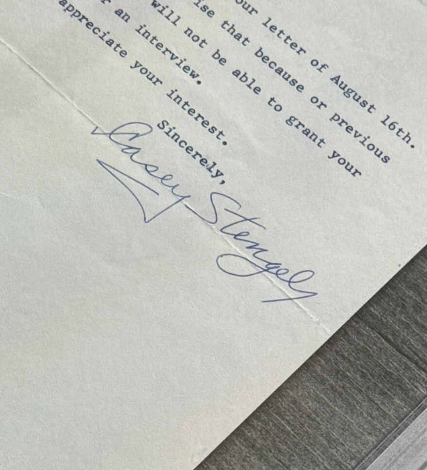 CASEY STENGEL (HOF) Signed Letter New York Mets Letterhead PSA AUTO ENCAPSULATED - Image 2 of 3